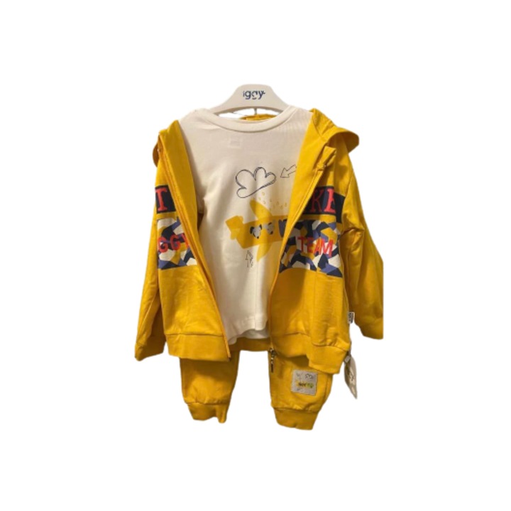 Trening galben 3 piese, bumbac 100%, marime marime 9-12 luni, 80 cm