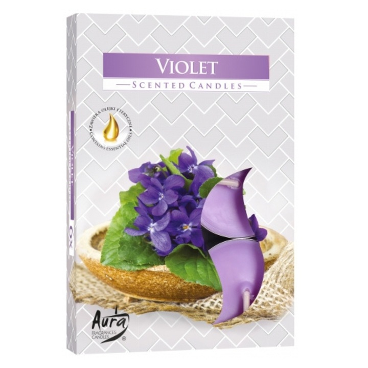 6 db-os illatos gyertya szett, ibolya aromával