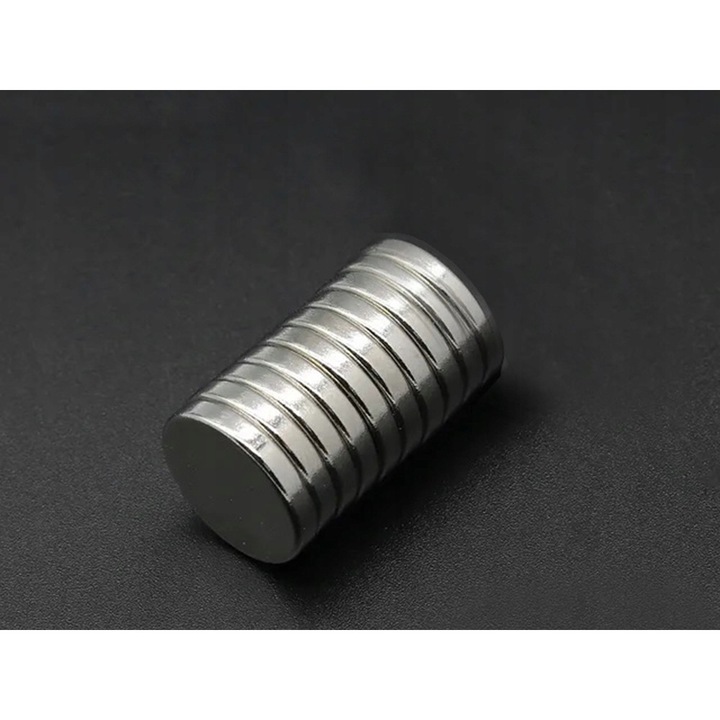 Magneti Neodim rotunzi, set 10 bucati, foarte puternici, pentru diferite aplicatii si activitati, 10x2 mm