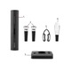 Комплект електрически тирбушон 4 в 1 с нож за фолио, 2 x запушалка за вино с вакуумна помпа, аератор за изливане, черен