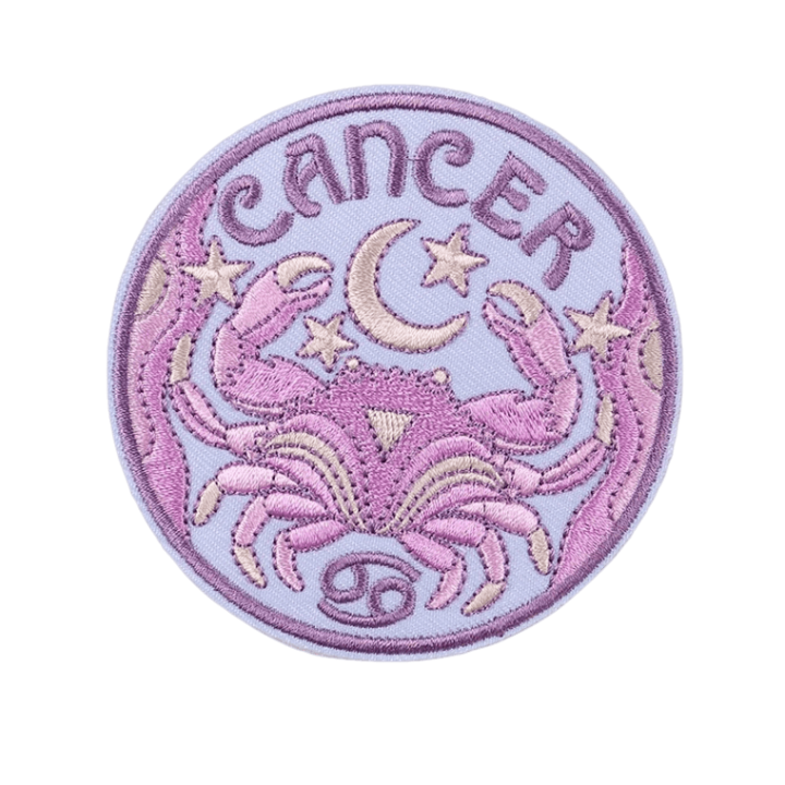 Rák zodiákus hímzett textil tapasz, Zodiac Cancer 8 cm