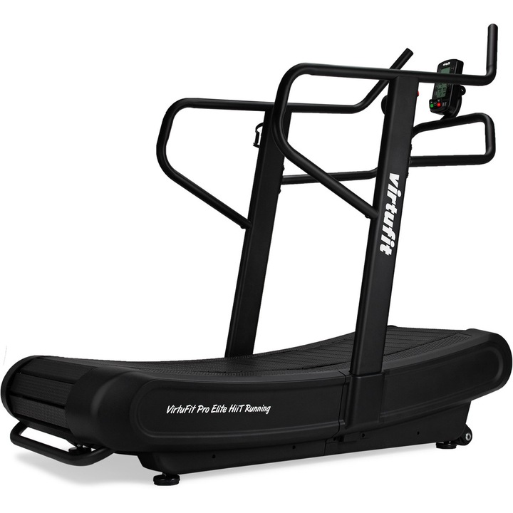 Бягаща пътека VirtuFit Pro Elite, Максимално тегло на потребителя 160 кг, LCD дисплей, Амортисьорна система, Специално кормило за Power Sled Training, Поддръжка за таблет, Транспортни колела, Извита повърхност за бягане