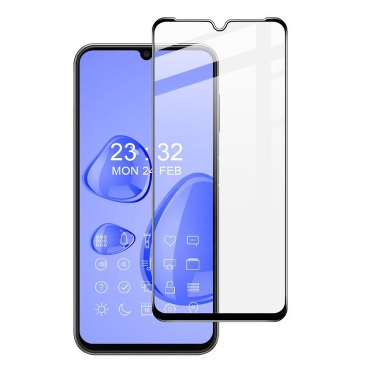 Стъклен протектор за дисплей 5D Slim с цяло лепило, За Samsung A145F/A146B Galaxy A14 4G/5G, Черен