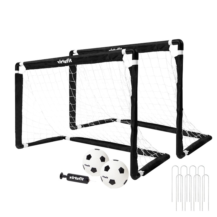 Set porti Copii, 2 Mingi, Pompa Virtufit 92 x 64 cm, Negru