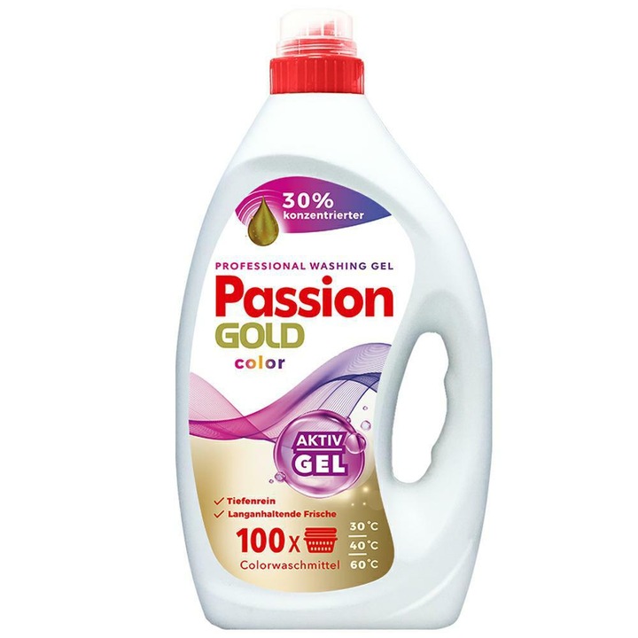 Detergent lichid, Passion Gold Color, Proffessional 4 l, 100 spalari