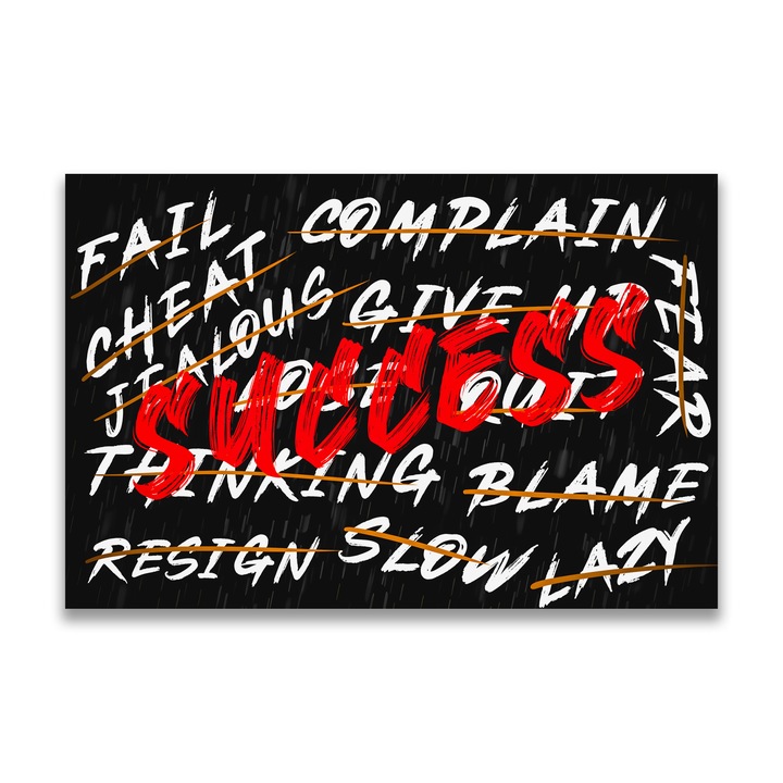 Първокласна картина на платно, LuxCanva® A1118, Успех, 80 X 120 CM, 100% памучно платно 400g/m2, Дървена рамка, Мотивация, Работа, TeamLeader, Живи цветове