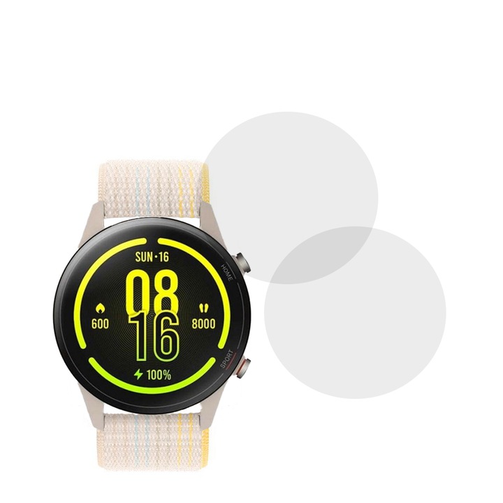 Set 2 x Folie compatibila cu Xiaomi Mi Watch, Comando Shield Full Glue, Silicon hydrogel regenerabil, Anti soc si anti spargeri, SlimLine NanoShield, Transparenta