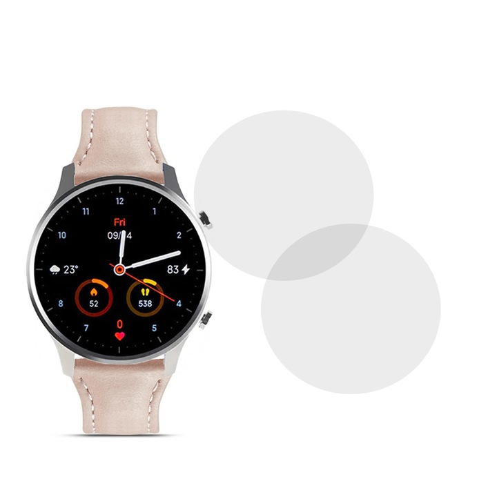Комплект от 2 фолиа, съвместими с Xiaomi Mi Watch Revolve, Commando Shield Full Glue, Регенерируем силиконов хидрогел, Anti-shock и против счупване, SlimLine NanoShield, Transparent