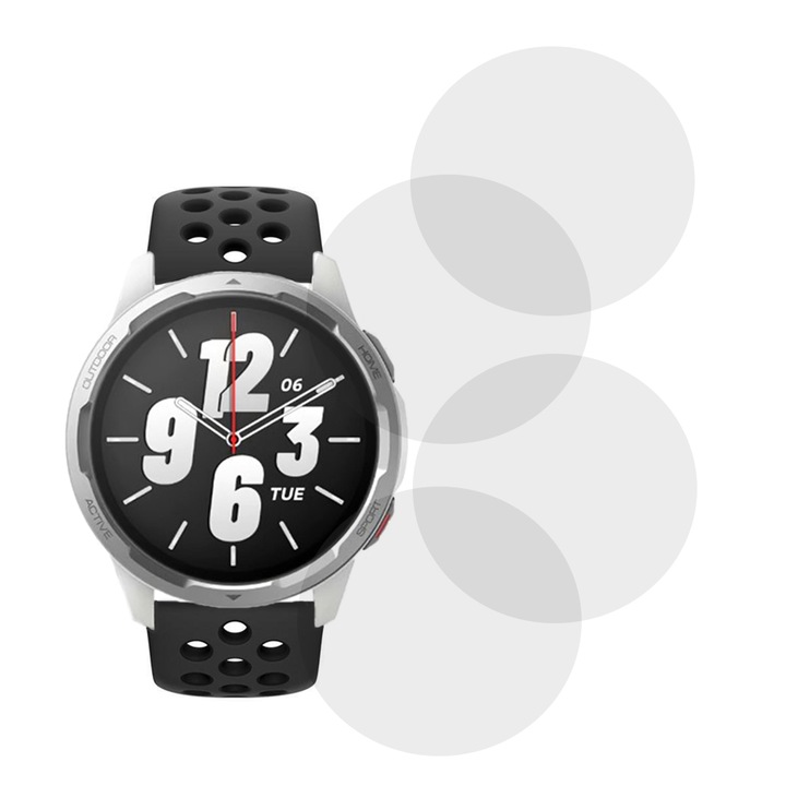 Комплект от 4 x фолио, съвместимо с Xiaomi Watch Color 2, Commando Shield Full Glue, регенерируем силиконов хидрогел, против удар и против счупване, SlimLine NanoShield, прозрачен