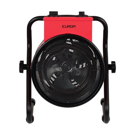 Aeroterma electrica industriala Eurom, EK3000, pentru garaj/ atelier, pozitie reglabila, 3 trepte de putere, temperatura reglabila, termostat incorporat, carcasa robusta, protectie supraincalzire, design compact, 3000 W, rosu