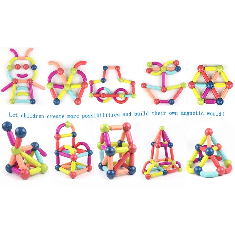Set inteligent de constructie din blocuri magnetice 128 piese, Welora ...