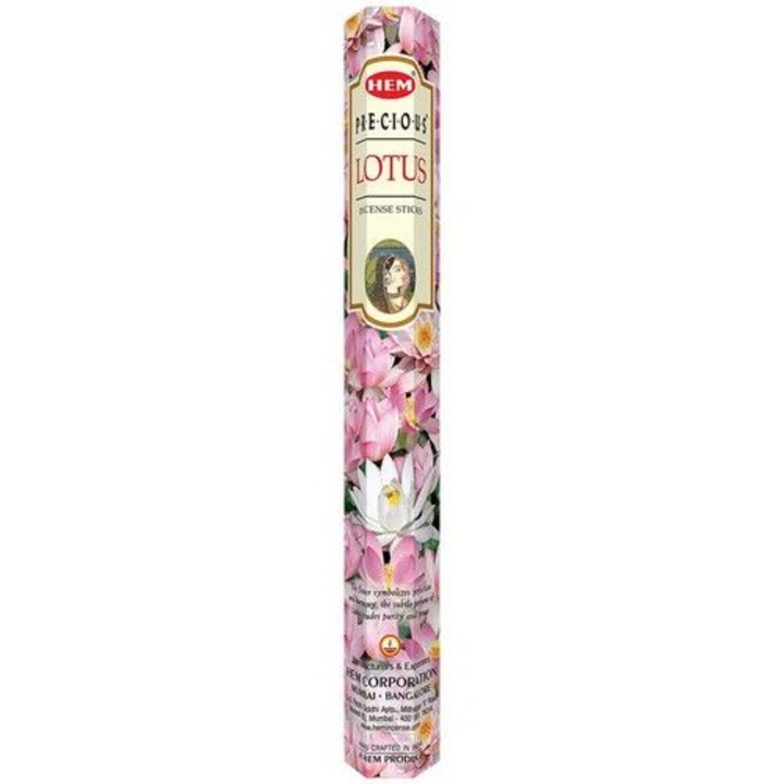 Betisoare parfumate HEM Lotus, set 20 bucati, aromă persistentă, realizate manual