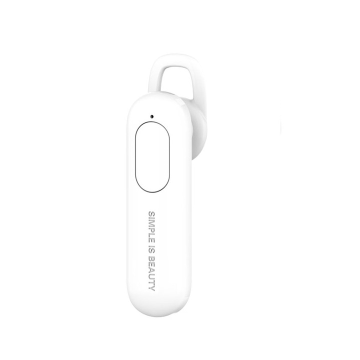 Bluetooth слушалка XO BE4, Съвместима с Android и iOS, Mono, Premium, Бяла