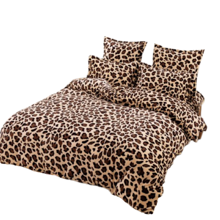 Спално бельо, Jojo Home, Cocolino, 2 лица, 6 части, Животински принт, 200x230см, Многоцветен