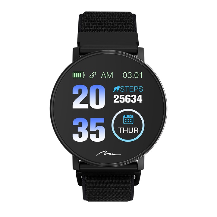 Media-Tech ACTIVEBAND Thaiti MT871 Okosóra, Pulzusfigyelés, Lépésszámláló, Riasztás, Hívás- és alkalmazásértesítés, Sportfunkciók, Fekete