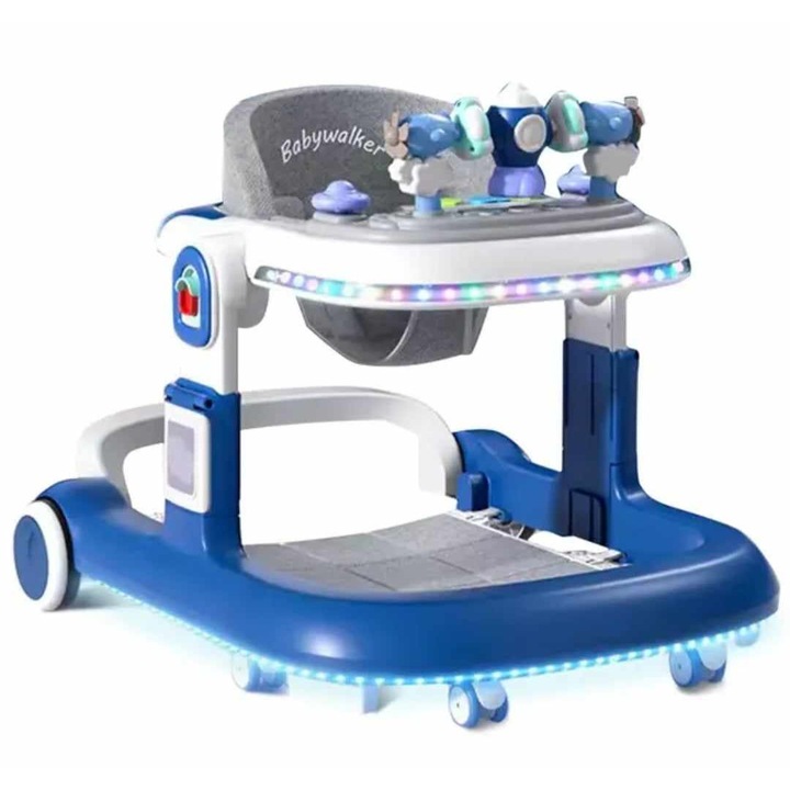 Premergator bebe, muzica, banda lumini, albastru