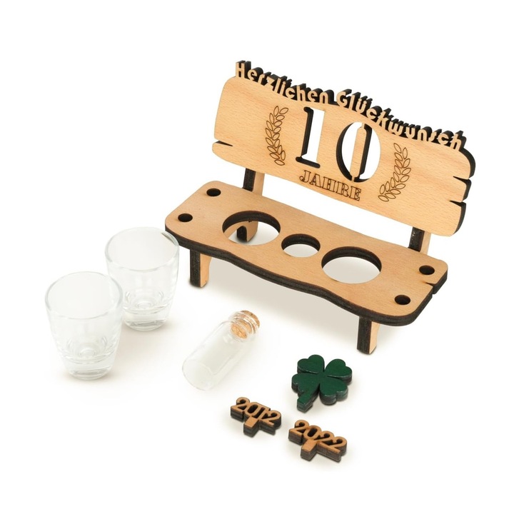 Pohártartó, 165x105x70mm, bőség és szerencse téma, levehető tartozékok, csészék fával