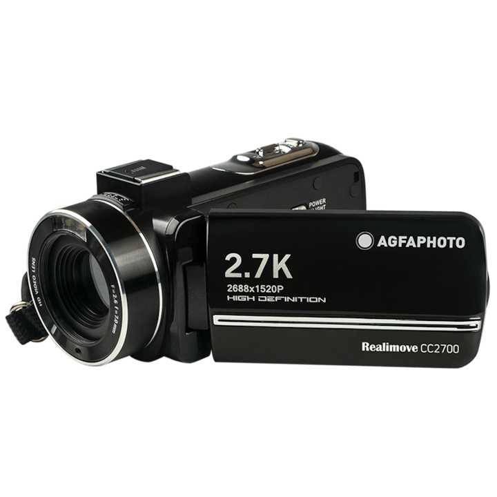 AgfaPhoto Realimove CC2700 Цифрова видеокамера 2.7K 24MP 3-инчов сензорен екран 18X увеличение Дистанционно управление Литиева батерия