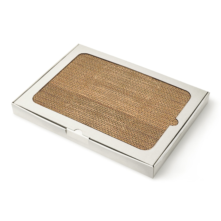 Suport XL de Zgariat pentru Pisici, Scratchy Doo, Cutie Scratcher de Ascutit Gheare, 2 Fete, Alb