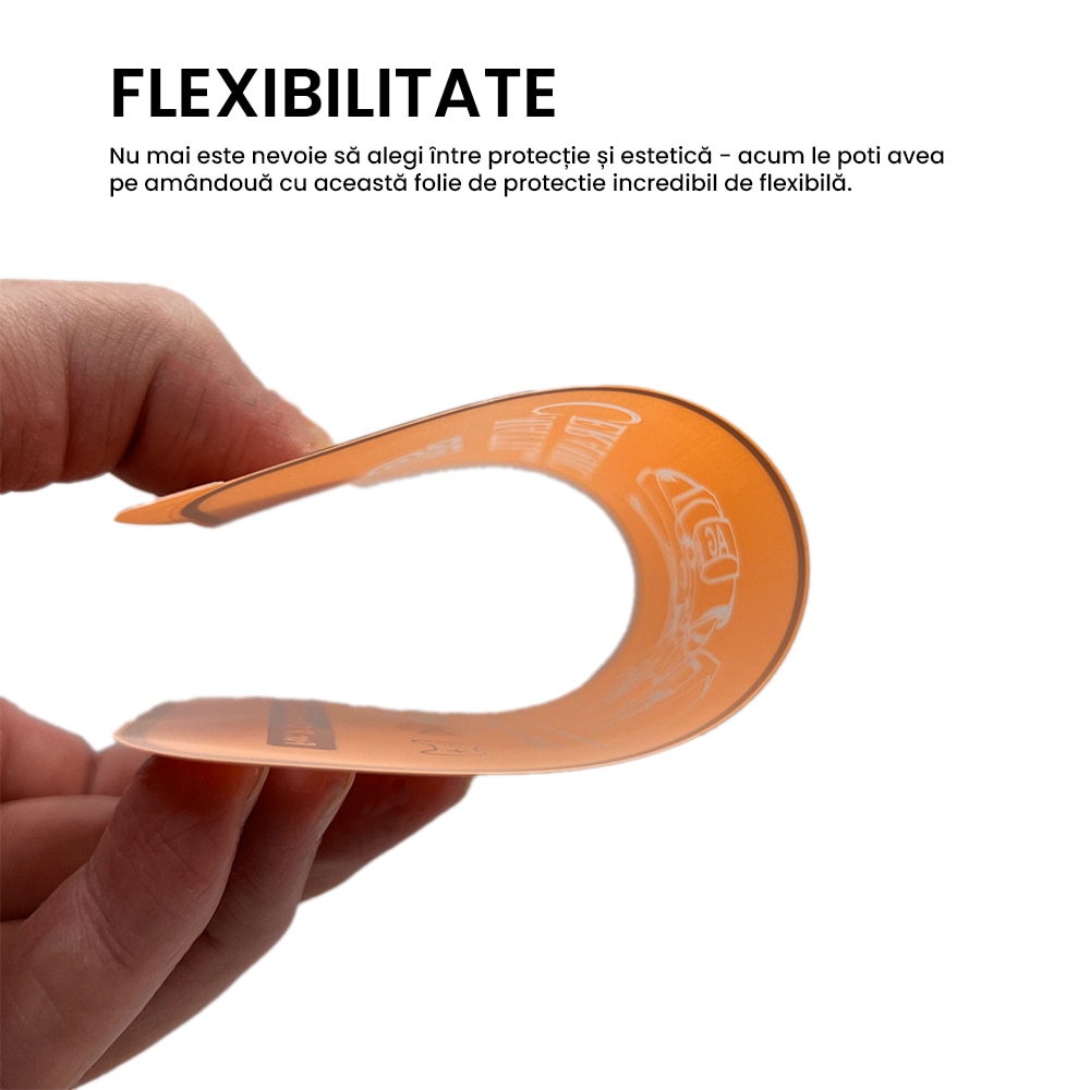 Folie de protectie ceramica, compatibila cu Apple iPhone 14 Plus, Full Cover, Negru/Mata