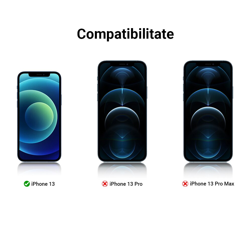 Folie de protectie ceramica, compatibila cu Apple iPhone 13, Full Cover, Negru/Mata