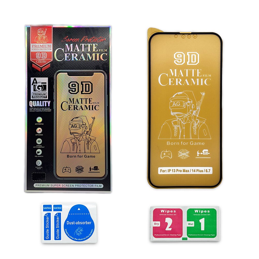 Folie de protectie ceramica, compatibila cu Apple iPhone 14 Plus, Full Cover, Negru/Mata