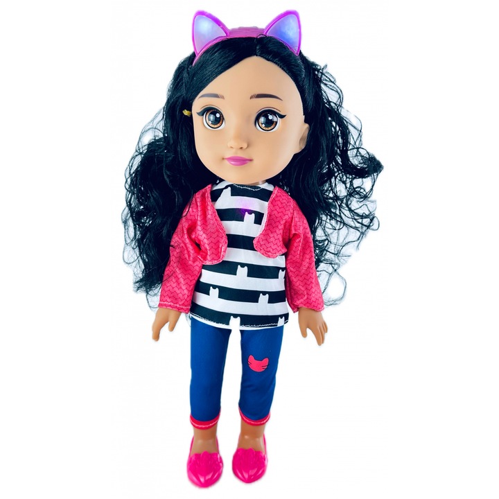 Papusa Gabi DOLL LUCKY, Coronita cu led, canta si lumineaza, cu baterii, 34 cm Multicolor