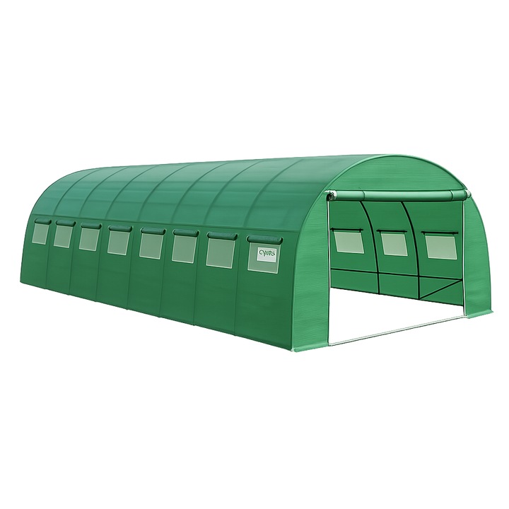 Professzionális kerti fóliasátor Cortis 4×8 m, 240 g/m² ponyva, 2.5 m magasság, erős dupla cipzárral