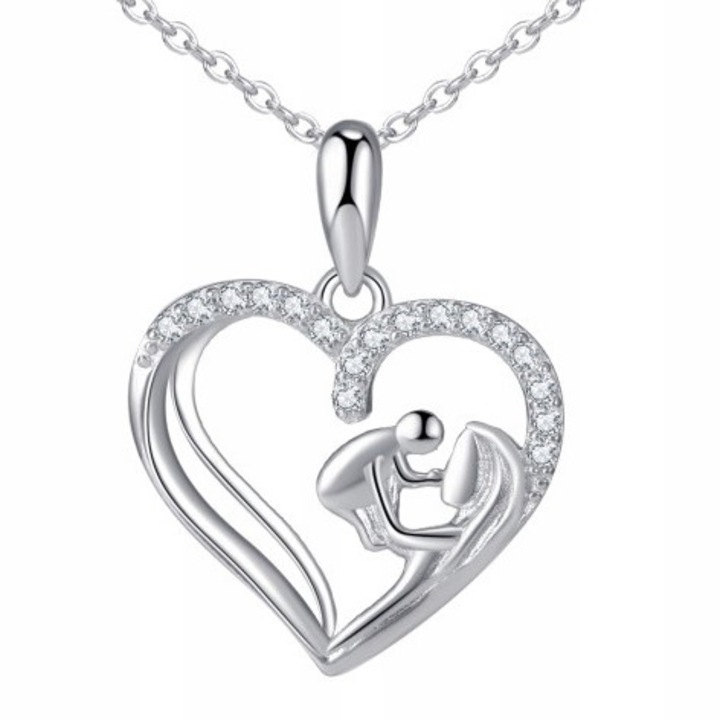 Майка Дете Сърце Колие Maryja Сребро 925 Майка Дете, Mennica Bydgoska