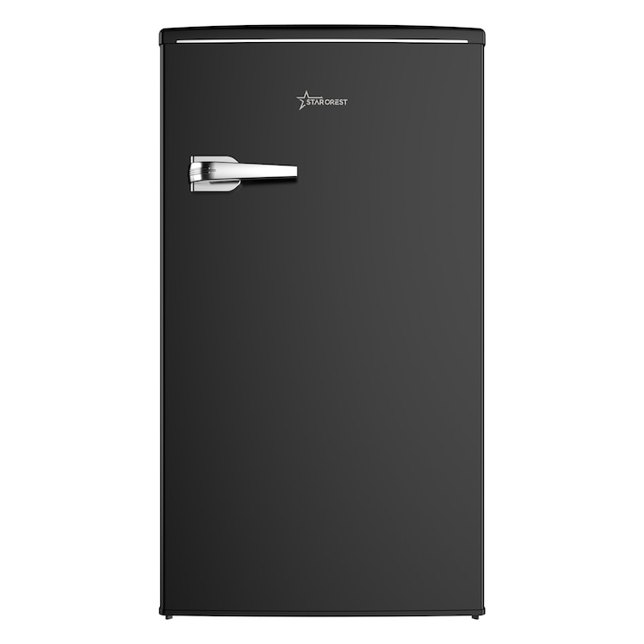 Frigider cu o usa STARCREST SRF-86BK, Design Vintage, 85 l, Clasa E, Iluminare interioara, H 84 cm, Negru