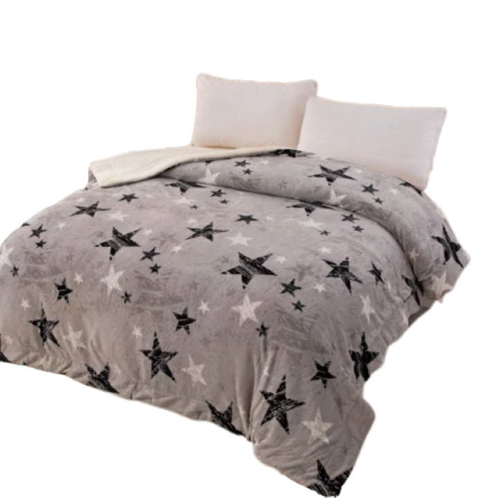 Patura imblanita, Jojo Home, 2 persoane, 200x230cm, Stele, Multicolor