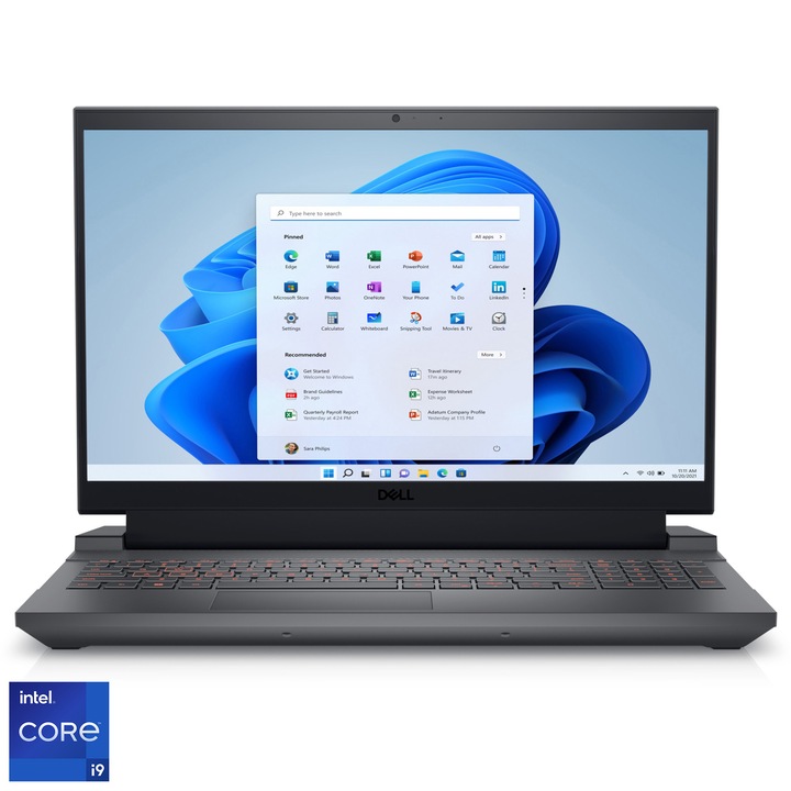 Laptop Gaming Dell Inspiron G15 5530 cu procesor Intel® Core™ i9-13900HX pana la 5.40 GHz, 15.6", Full HD, 165Hz, 32GB DDR5, 1TB SSD, NVIDIA GeForce RTX 4060 8GB GDDR6, Windows 11 Pro, Dark Shadow Gray, 3Y Carry In Service Warranty