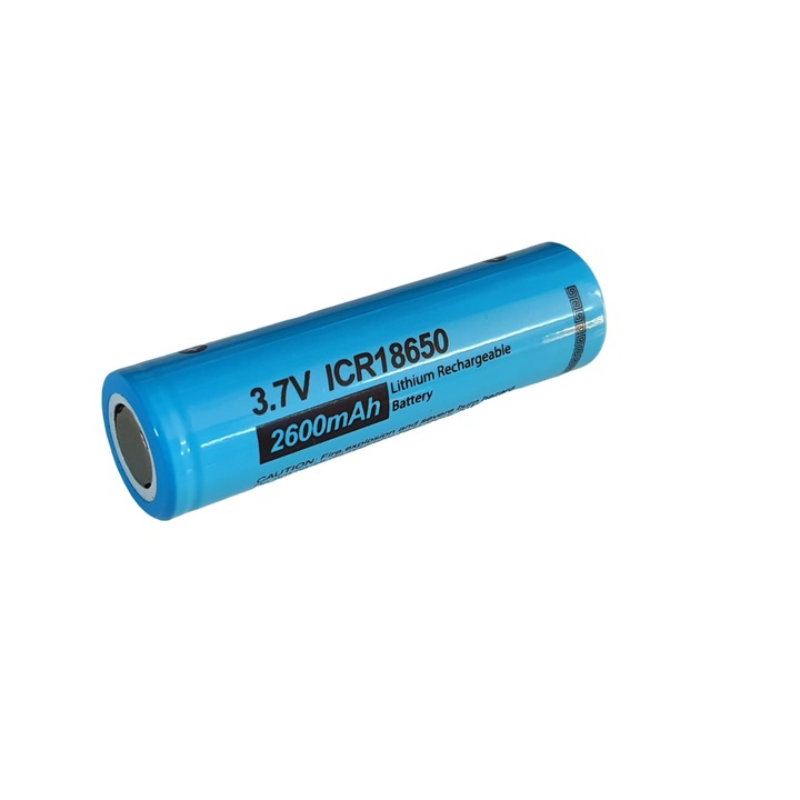 Acumulator plat ICR 18650, Li-Ion, 2600 mAh, 3.7V, Pkcell