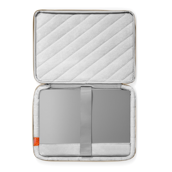 Tomtoc чанта за лаптоп с дръжка, разделена на отделения, максимална съвместимост 16", водо- и удароустойчивост, кремав цвят