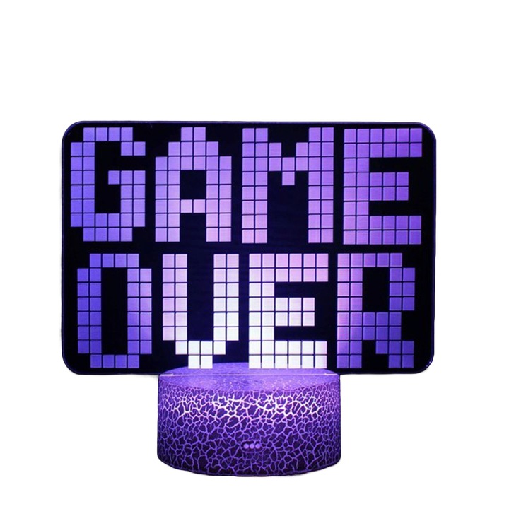 Lampa LED birou PadForce®, noptiera, Gaming, control tactil cu 16 culori, model 3D, cu telecomanda, alimentare USB sau baterii, multicolor - M3