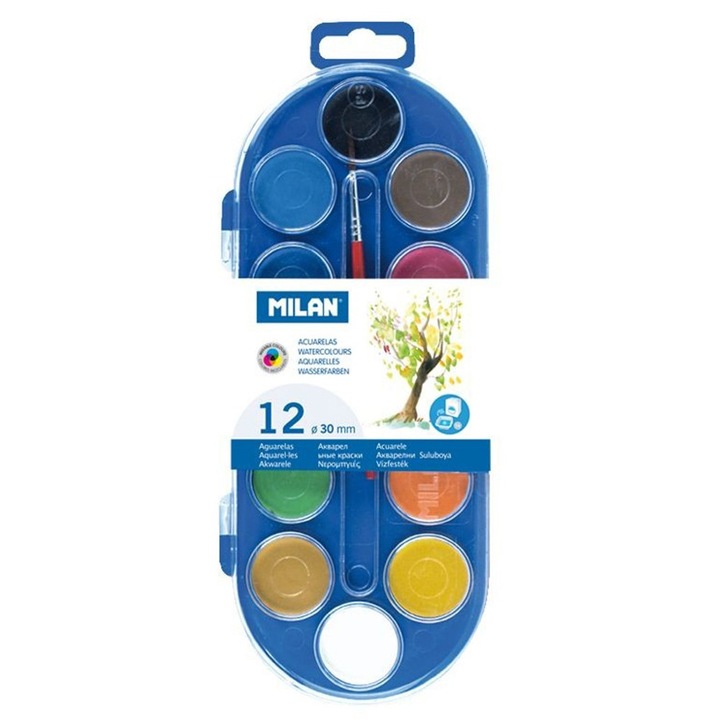 Set Acuarele 12 buc, Milan, Ø 30 mm, 80011 Multicolor