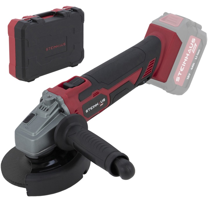 Polizor unghiular pe acumulator Steinhaus ONE 18V, PRO-ONE-AG, diametru disc 125mm, 11.500 RPM, viteza variabila, fara acumulator/incarcator, valiza transport + accesorii