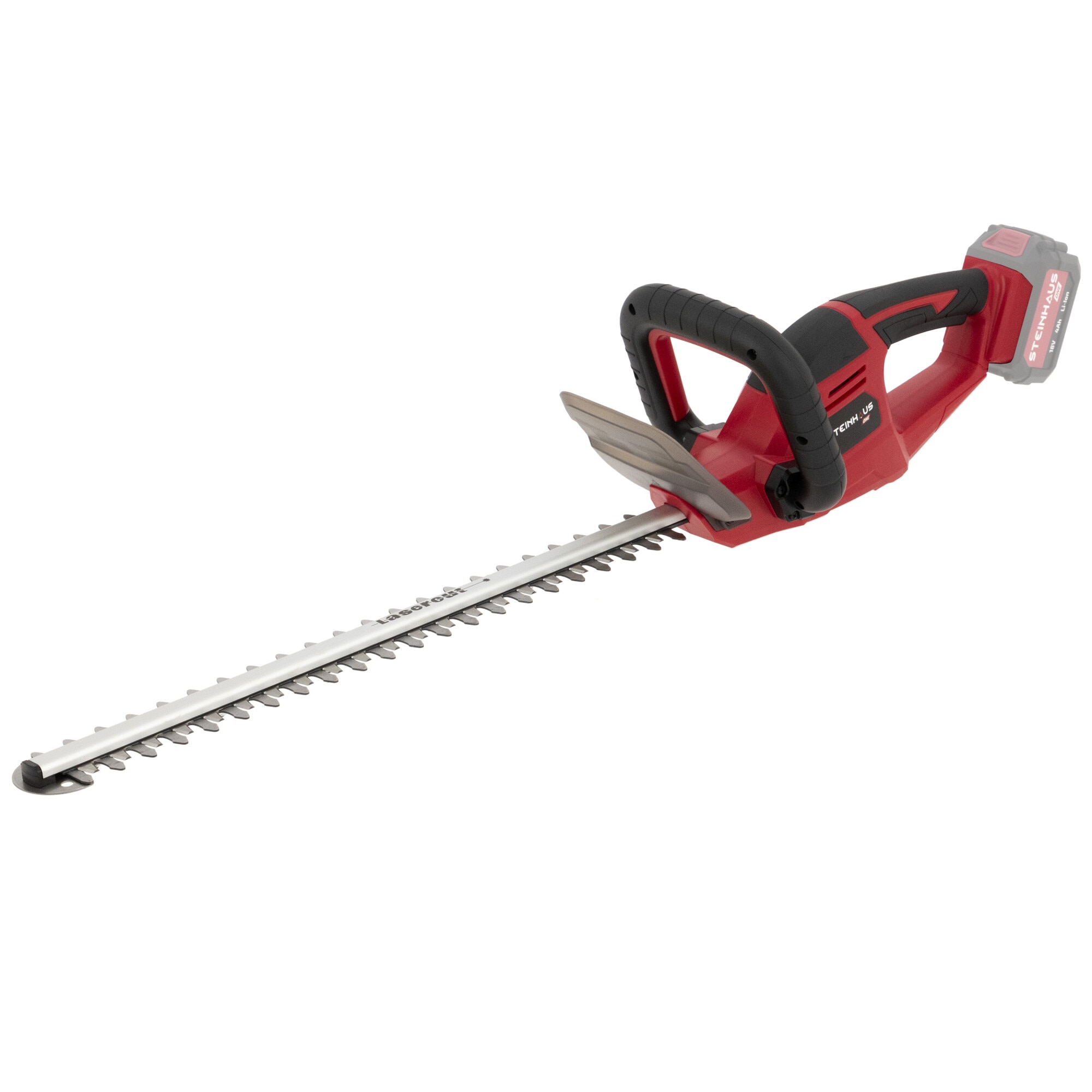 Foarfeca pe acumulator pentru tuns gard viu Steinhaus ONE 18V, PRO-ONE-HTR, 1300 RPM, lungime lama 58.5cm, lungime taiere 52cm, distanta dinti taiere 15 mm, fara acumulator/incarca