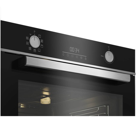Cuptor incorporabil Beko BBIM13300XMPSEF, Electric, 72 l, Autocuratare pirolitica, FlexiCrisp, AEROperfect, RecycledNet, SteamShine Cleaning, Rafturi telescopice, SoftClose door, Grill, 3D Cooking, Clasa A+, Negru