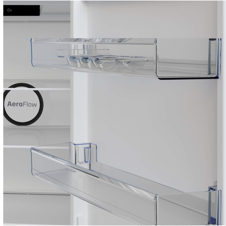 Combina frigorifica Beko B5RCNA345HG, 301 l, No Frost, Clasa D, Compresor ProSmart Inverter, AeroFlow, HarvestFresh, Iluminare LED, Avertizare luminoasa, H 179.6 cm, Gri