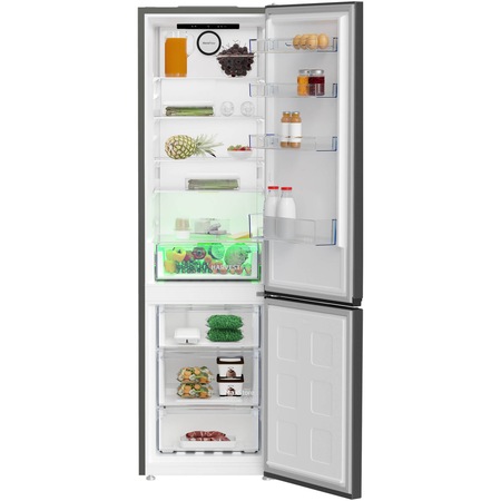 Хладилник с фризер Beko B5RCNA405HG, 355 л, No Frost, Клас D, Компресор ProSmart Inverter, AeroFlow, HarvestFresh, LED осветление, H 203.5 см, Сив