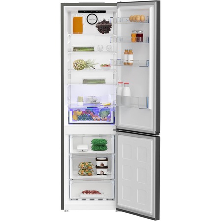 Combina frigorifica Beko B5RCNA405HG, 355 l, No Frost, Clasa D, Compresor ProSmart Inverter, AeroFlow, HarvestFresh, Iluminare LED, H 203.5 cm, Gri