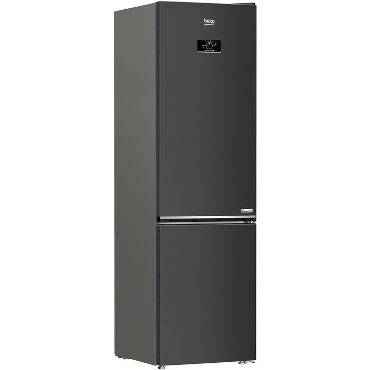 Combina frigorifica Beko B3RCNA404HXBR1, 355 l, No Frost, Clasa E, HarvestFresh, AeroFlow, H 203.5 cm, Dark inox
