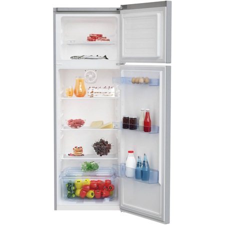 Frigider cu doua usi Beko RDSA310M40SN, 306 l, Clasa E, Cooling Fan, Safety Glass, H 175 cm, Argintiu