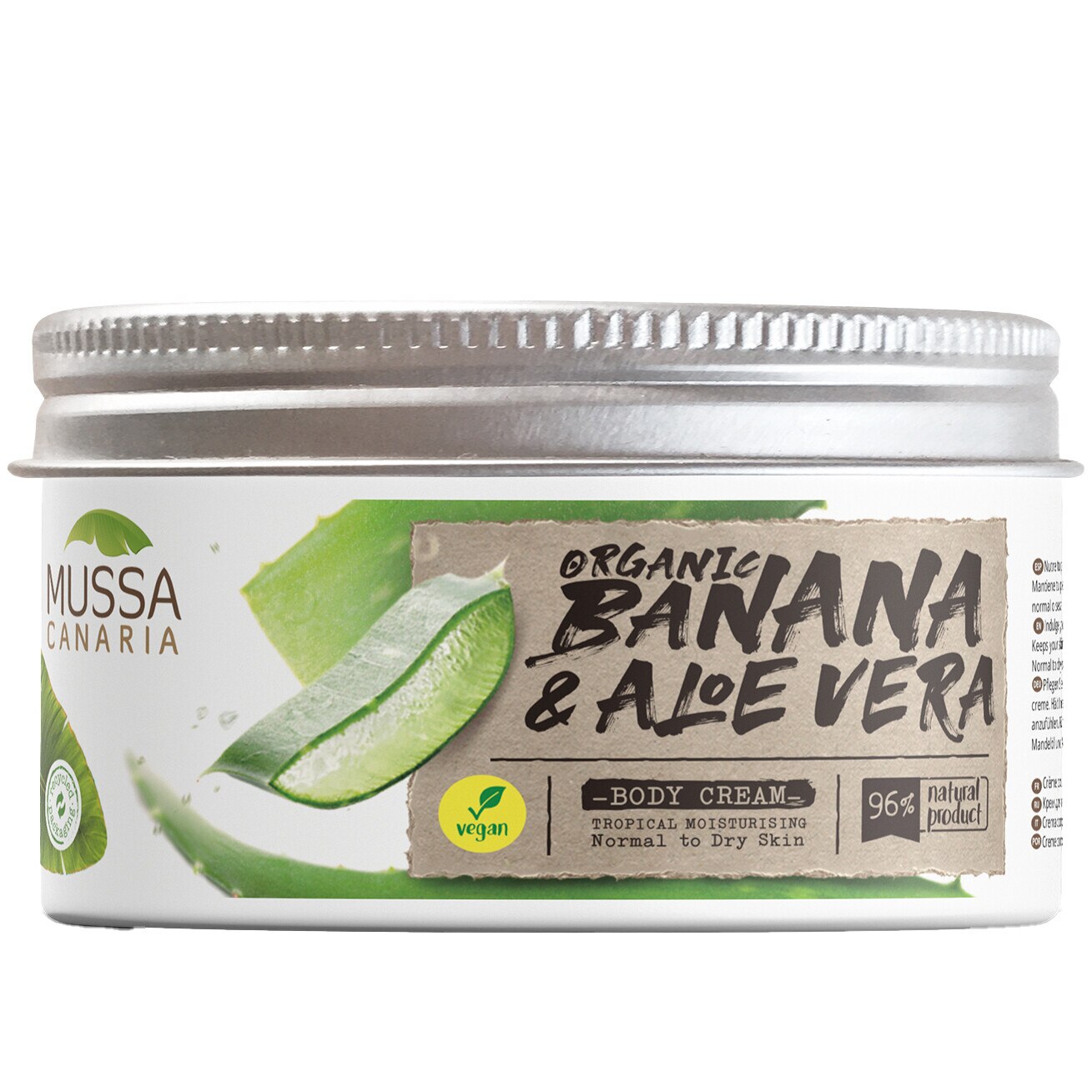 Crema de corp, Mussa Canaria, banana si aloe vera, vegan, 250 ml - eMAG.ro