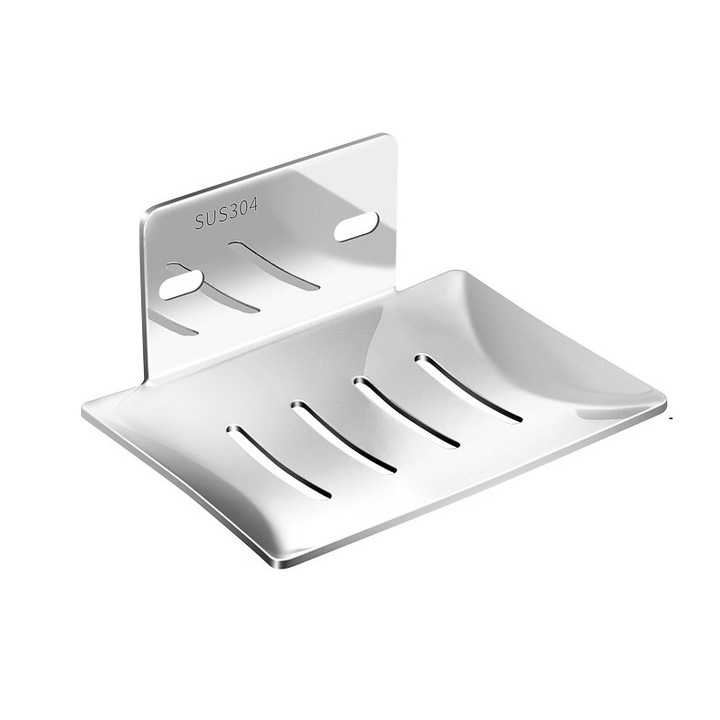 Suport de sapun cu montare pe perete, Jemyn, Inox, Argintiu