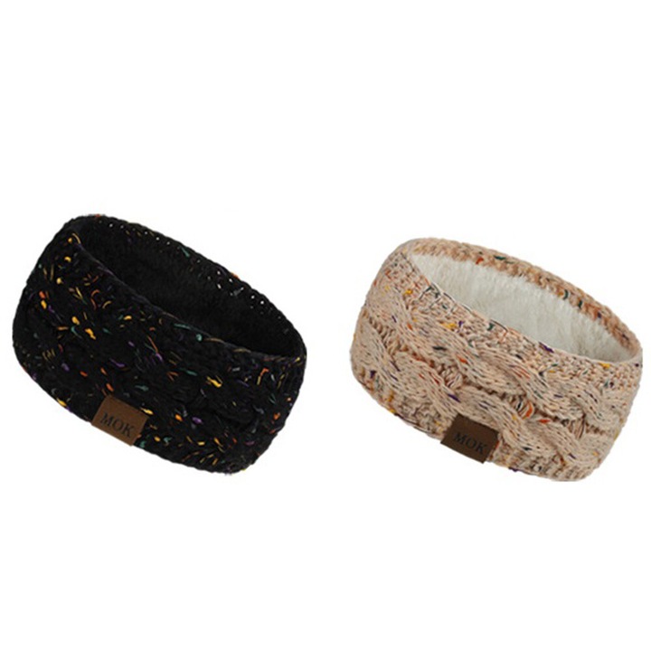 Set 2 bentite de iarna tricotate, marime universala, rezistent la vant, cald, Multicolor