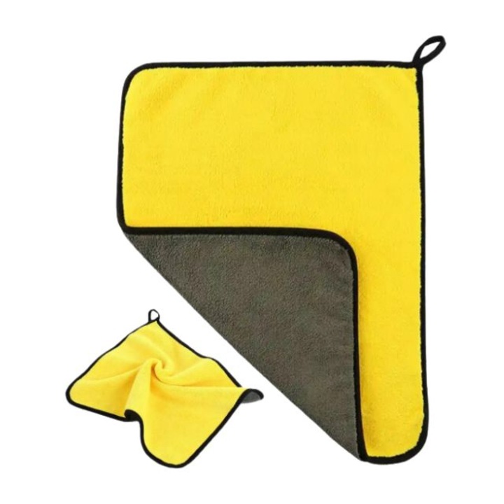 Laveta Microfibra Profesionala Detailing Auto si Uz Casnic - Galben/Gri