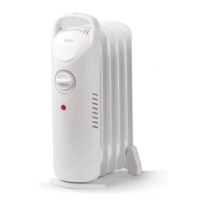 Calorifer Electric cu Ulei, Mini, 500W, 5 Elementi, Termostat Ajustabil, Alb, 5mp Alb 500 W