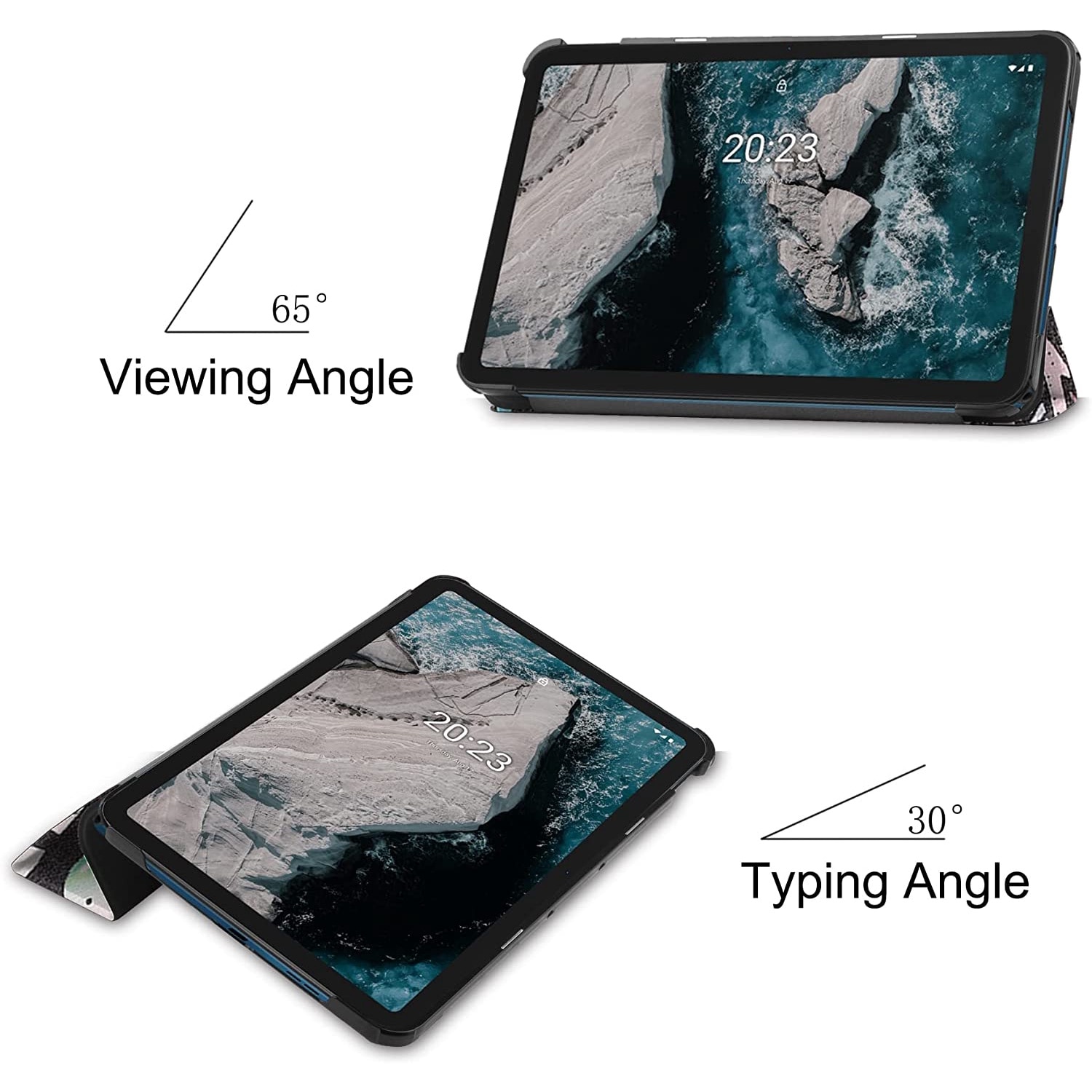 Husa Slim Sigloo, Smart Cover, Trifold, pentru tableta Nokia T21 2022, 10.4inch, model Graffity